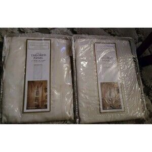 2 Croscill Classics Linen Midnight Mist Curtain One Tailored Panel 40W X 84L